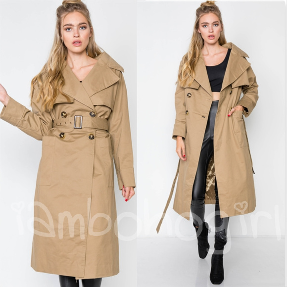 Jackets & Blazers - TRENCH COAT JACKET OVERCOAT TAN